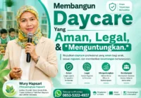 Contoh laporan perkembangan anak harian yang estetik dengan layout pastel, ilustrasi mainan, dan kolom catatan emosional.